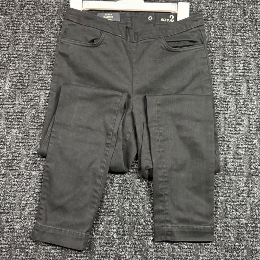 J.Crew Dannie Black Skinny Pants Exposed Back Zip Size 2 F98